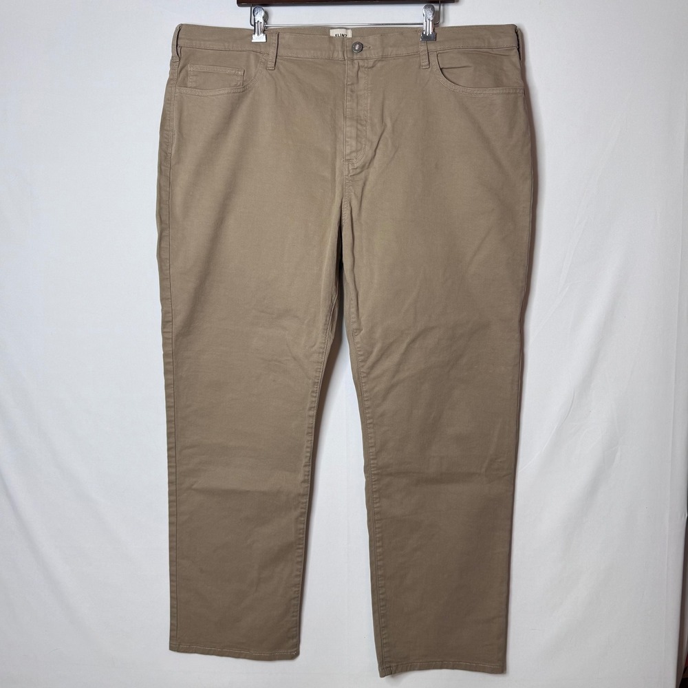 NEW Flint and Tinder 365 Pants 44x30 Khaki Tan Straight Twill Huckberry Preppy
